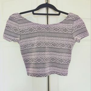 Lilac Pattern Crop Top